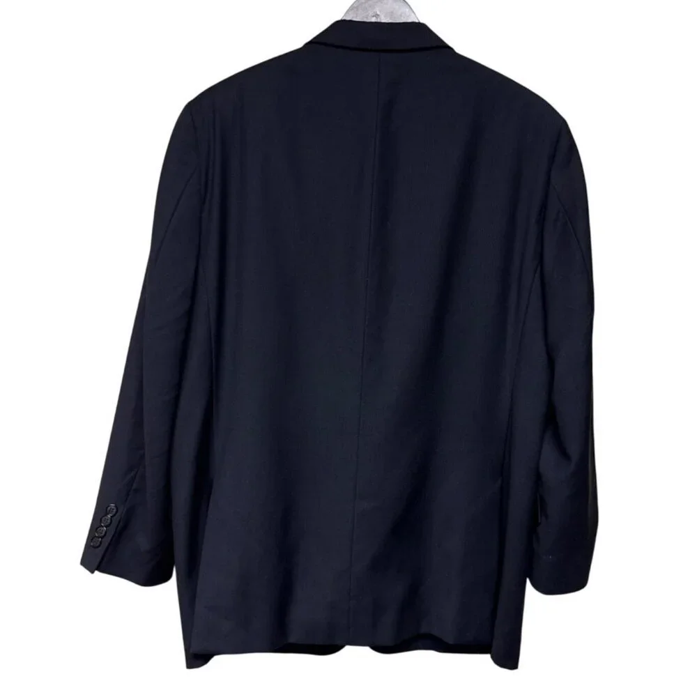Hickey Freeman Milburn II Men's Blazer 100% Wool Black Fully Lined Pockets 44R